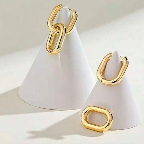 Gold Detachable Dangle Earrings - New - Picture 2 of 3